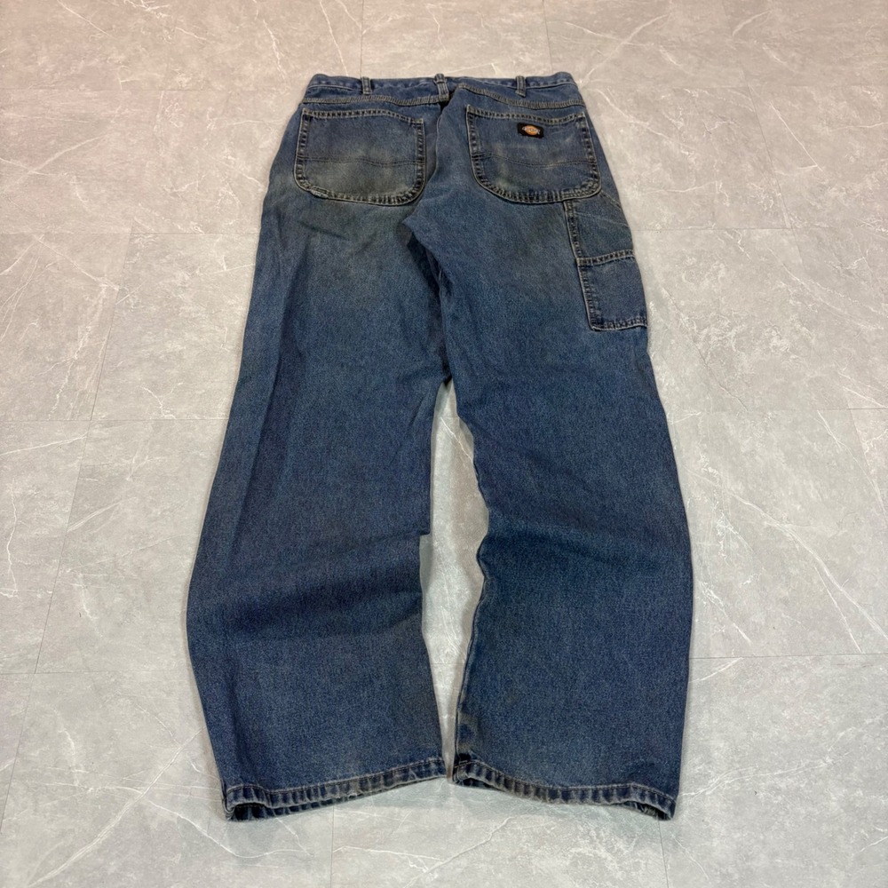 Dickies Mens Carpenter Jeans 34x34 Relaxed Fit Blue Denim Work Pants 3338